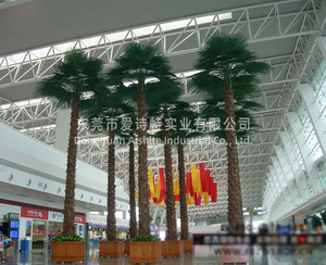 武汉天河机场仿真棕榈树造景