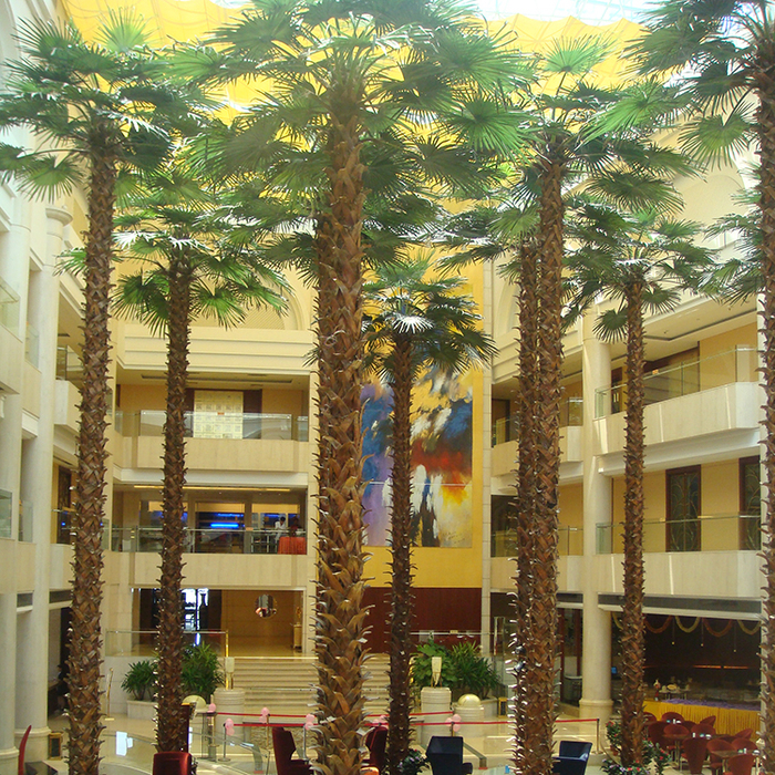 深圳大樓內(nèi)民俗文化村 仿真棕櫚樹(shù)
